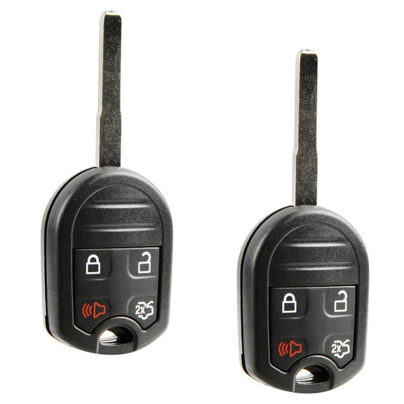 KeylessOption replacement blank key + remote for Ford (164-R8007, 164-R8046 , 164-R7976) 3-button high security fob, 2 pack