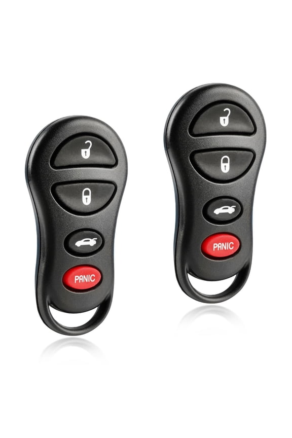 replacement fob for 1998-2000 Chrysler 300M, Concorde, LHS and Dodge Intrepid (04602268) 4-button fob with trunk release, 2 pack