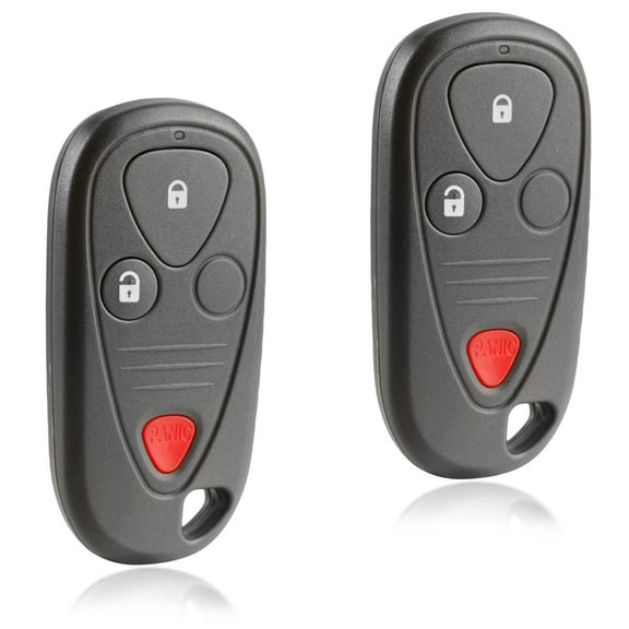KeylessOption replacement fob for 2001 - 2006 Acura MDX (72147-S3V-A02) 3-button remote fob with panic button, 2 pack