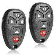 KeylessOption replacement fob for Buick/Cadillac/Chevrolet (15912860) 5-button remote key fob w/ trunk release and remote start, 2 pack