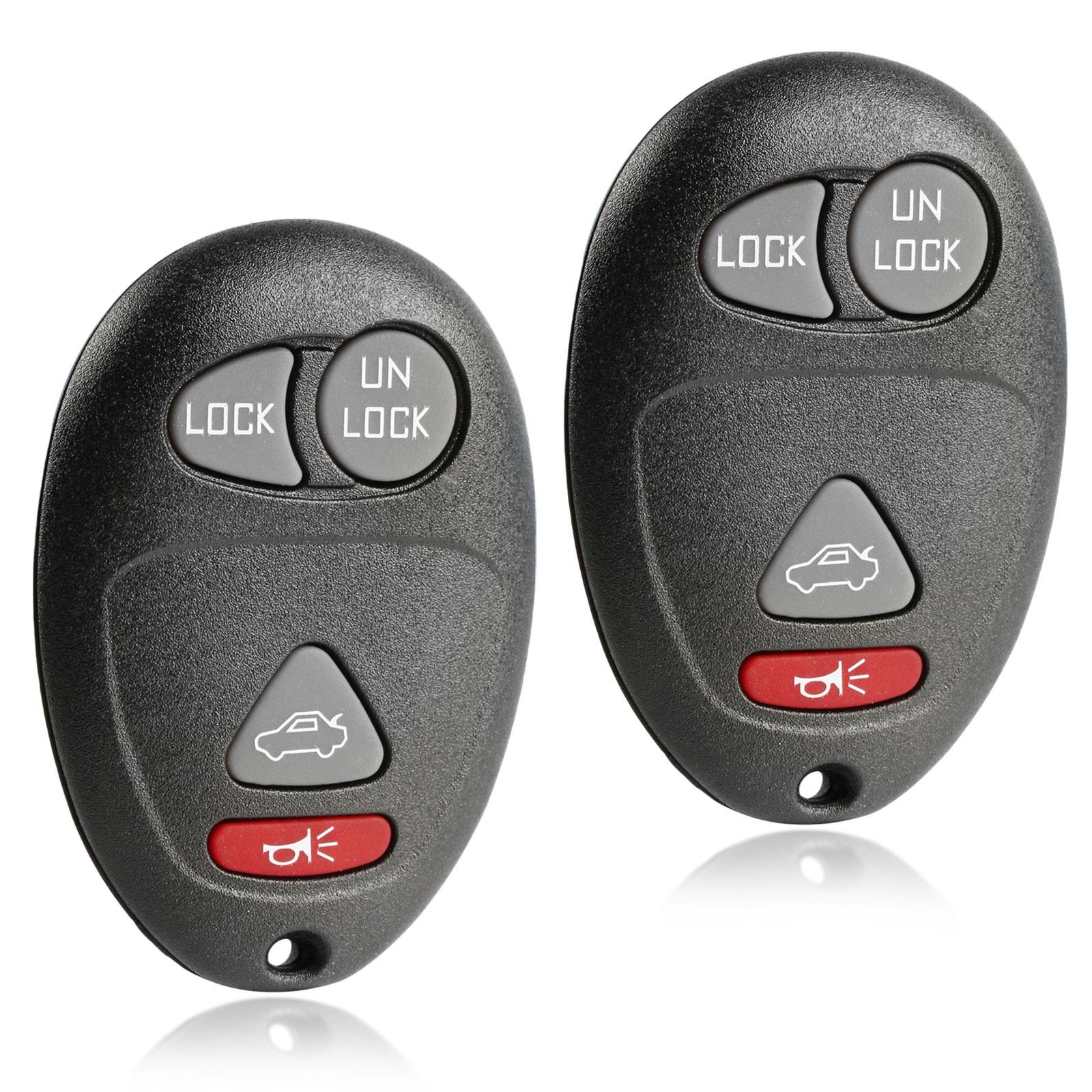 Pair Of 4-Button Keyless Entry Remote Key Fobs - Self-Programmable 315MHz, Includes Trunk Release