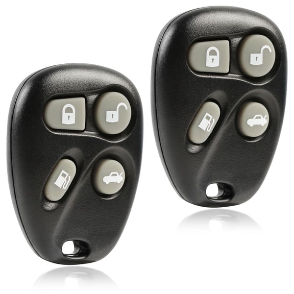 KeylessOption replacement fob for Cadillac Deville/Eldorado/Seville (25695966) 4-button remote key fob w/ trunk release, 2 pack