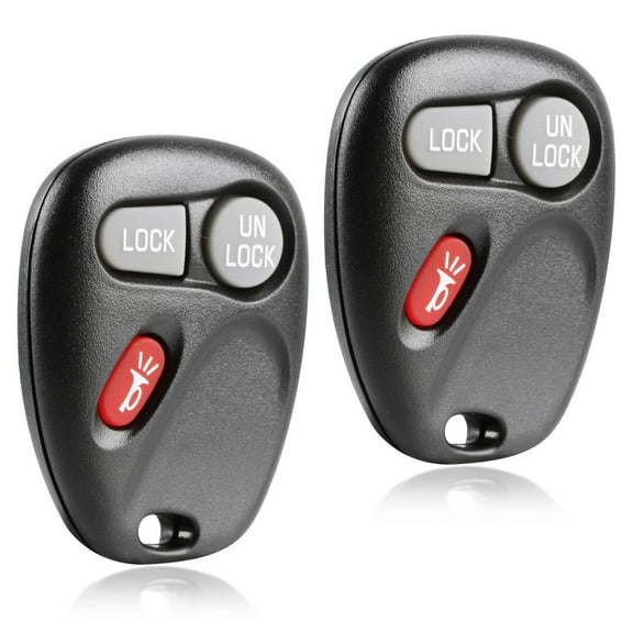 KeylessOption replacement fob for Chevrolet/GMC/Oldsmobile (15732803) 3-button remote key fob, 2 pack