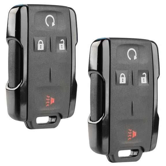 KeylessOption replacement fob for Chevrolet, GMC trucks and SUVS (15913420) 4-button remote fob with remote start, 2 pack