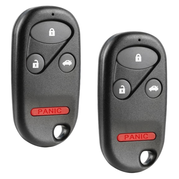 KeylessOption replacement fob for Honda CRV, S2000 (72147-S3Y-A01) 3-button remote fob with panic button, 2 pack