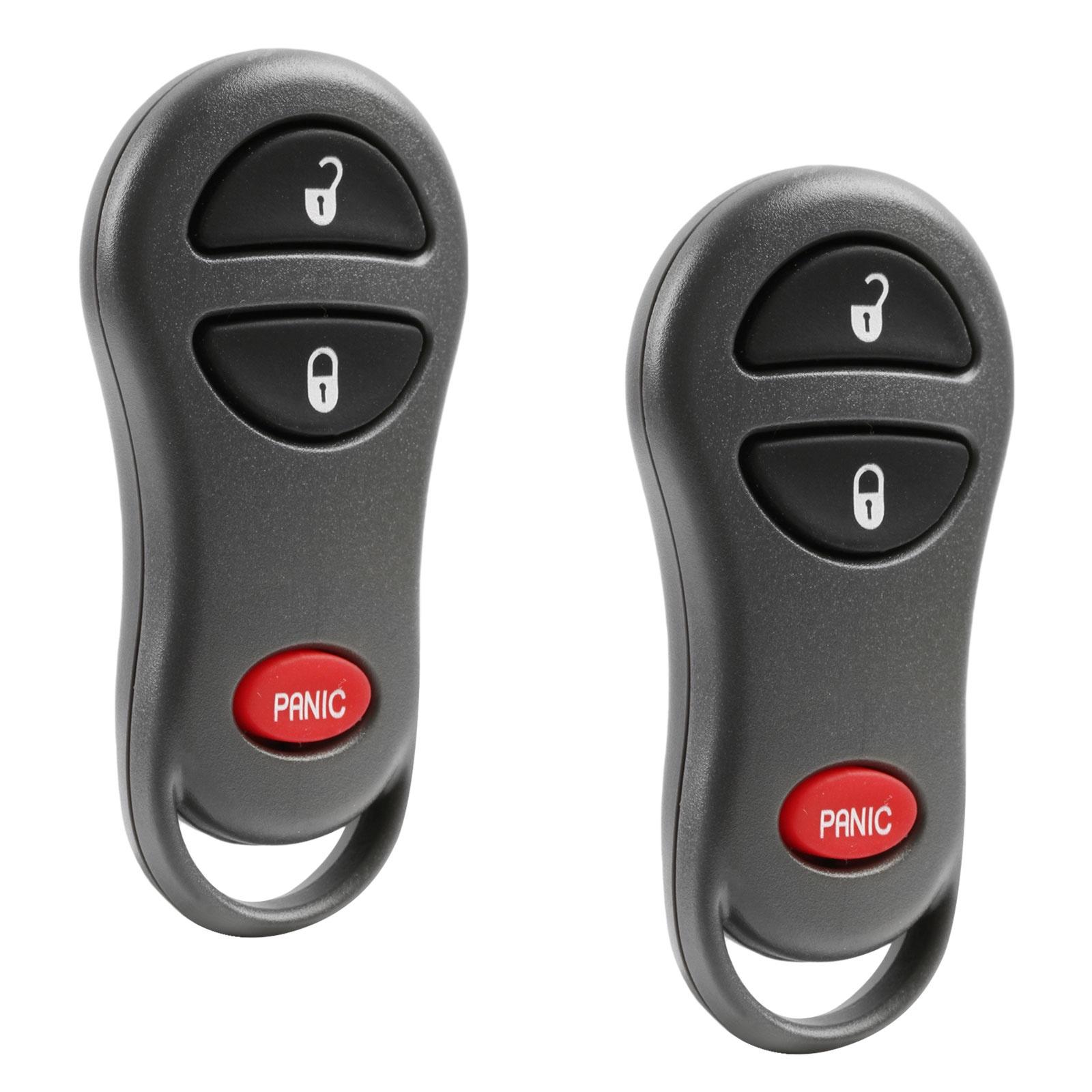 KeylessOption replacement fob for Jeep Cherokee, Grand Cherokee (56036860) 3-button fob, 2 pack