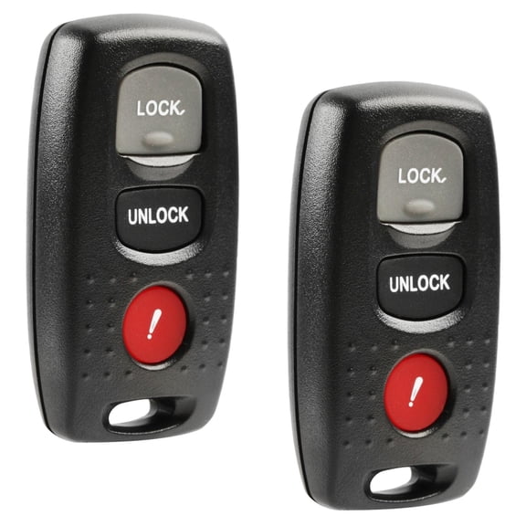 KeylessOption replacement fob for Mazda 3, 6 (BN8P675RY) 3-button fob with alarm button, 2 pack