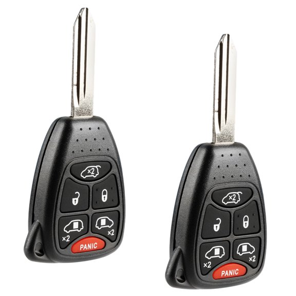 KeylessOption replacement for 2004 - 2007 Dodge Caravan, Grand Caravan and Chrysler Town & Country 6-button Remote Key Fob, 2 pack