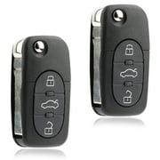 KeylessOption replacement for Audi (4D0837231E, 4D0837231P, MYT8Z0837231) Keyless Entry Remote Flip Key Fob, 2 pack