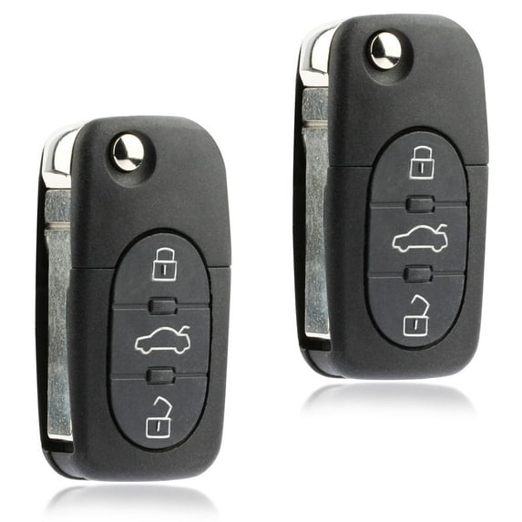 KeylessOption replacement for Audi (4D0837231E, 4D0837231P, MYT8Z0837231) Keyless Entry Remote Flip Key Fob, 2 pack
