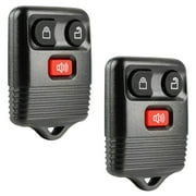 KeylessOption replacement for Ford, Lincoln, Mercury, and Mazda 3-button remote transmitter fob, 2 pack