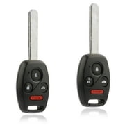 KeylessOption replacement for Honda Accord Coupe, CR-V, and Fit 4-button Remote Key Fob, 2 pack