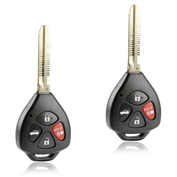 KeylessOption replacement for Toyota Camry, Corolla 89070-06232 4-button Remote Key Fob, 2 pack