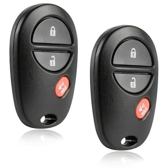KeylessOption replacement for Toyota Tundra, Tacoma Sienna, Highlander, Sequoia 89742-AE010 3-button Remote Key Fob, 2 pack