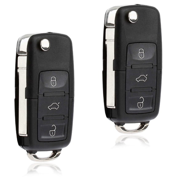 KeylessOption replacement for Volkswagen Golf, Jetta, Passat and Beetle NBG735868T, NBG 735868T Flip Key Fob, 2 pack