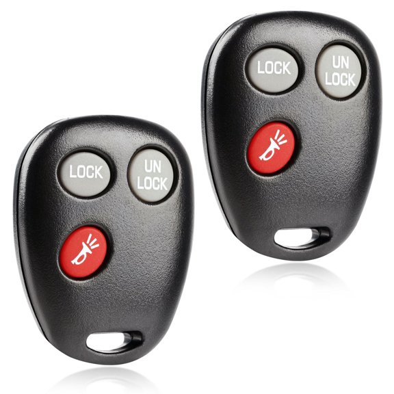 KeylessOption replacement remote fob for 2002-2003 Saturn Vue (22693421) 3-button remote fob with panic button, 2 pack