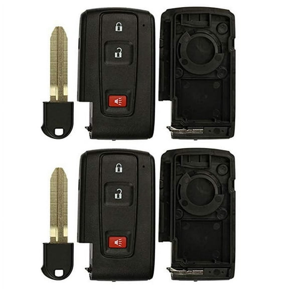 Keylessoption 2004-2009 Toyota Prius Keyless Entry Remote Fob Shell Case, Black, Pack of 2