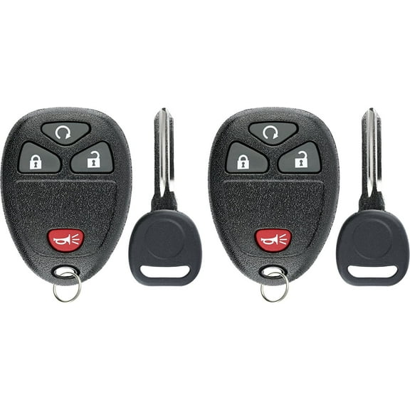 Keylessoption Remote Control Car Ignition Key Fob Replacement & Transponder Chip, 2 Pack