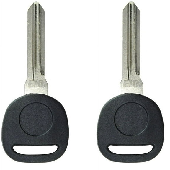 Keylessoption Replacement Uncut Transponder Chip Key Blank for Chevy Cadillac, 2 PACK