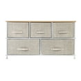 thumbnail image 1 of Keylever 2-Tier Dresser Drawer With 5 Easy Pull Fabric Drawers And Metal Frame, Multi-Purpose Furniture Storage Organizer For Bedroom, Bathroom, Hallway, Entryway, Closets, Dorm Room, Living Room, 1 of 7