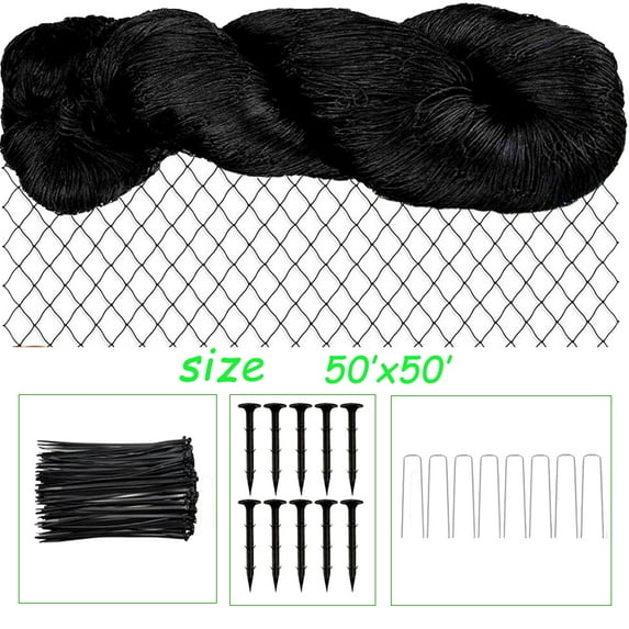 Bird Netting, Keylever 50 x 50 FT, Reusable Chicken Wire Fencing Mesh, 3/4” Nylon Mesh Poultry Netting for Plants Fruit Trees Against Birds Deer Squirrels