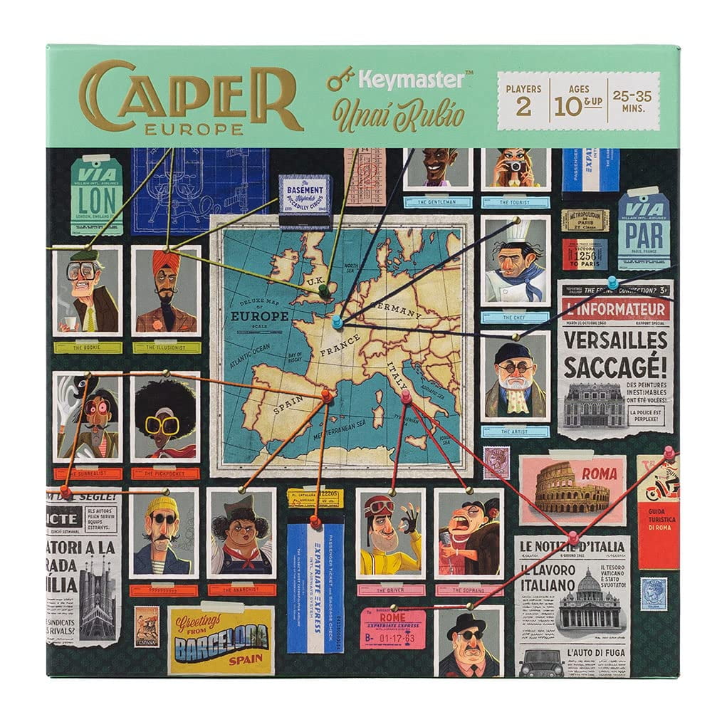 Keymaster Games Caper Europe | Strategic Two-Player Board Game | A Head-to-Head Card Drafting Game of Planning The Perfect Heist in Four Unique International Cities | Ages 10+ Keymaster Games Caper Europe | Strategic Two-Player Board Game | A Head-to-Head Card Drafting Game of Planning The Perfect Heist in Four Unique International Cities | Ages 10+