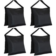 Keymaya Heavy Duty Sandbag Saddlebag Design 4 Weight Bags for Photo Video Studio Stand,Backyard,Outdoor Patio,Sports-Weight Bags 4pcs not include sand (Black)