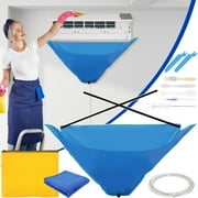 Keyohome 10 Pcs Split Air Conditioner Cleaning Kit Includes Waterproof Ac Cleaning Cover Brushes Towel Water Pipe and Pry Tools for Hanging Air Conditioners