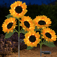 thumbnail image 1 of Keyohome 2 Packs Solar Garden Lights LED Outdoor Waterproof Decorative Sunflower Ornaments Stake Lights for Pathway Landscape Lamp Patio Fence Yard Lighting Outdoor Decor, 1 of 8