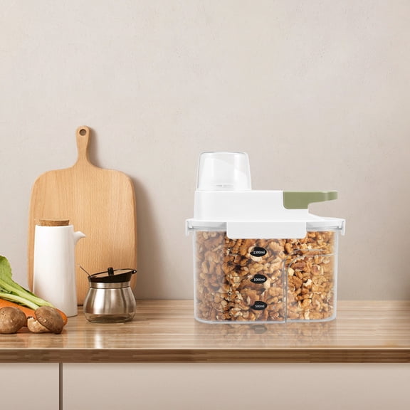 Keyohome 2Pcs Airght Dry Grain Storage Container 1300ml Coffee Bean Nut Candy Canister Portable Food Dispenser with Lid