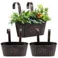 thumbnail image 1 of Keyohome 3Pcs Hanging Flower Pots,Metal Wall Planter,Iron Bucket Planter with Detachable Hooks for Indoor Outdoor,Drainage,Rustproof,Black,10.6", 1 of 8