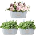 thumbnail image 1 of Keyohome 3Pcs Hanging Flower Pots,Metal Wall Planter,Iron Bucket Planter with Detachable Hooks for Indoor Outdoor,Drainage,Rustproof,Blue,10.6", 1 of 8