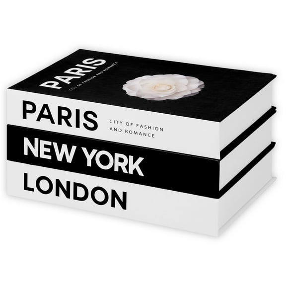 Keyohome 3Pcs Modern Faux Book Decoration Set Creative Fashion Faux Book Storage Box Desktop Ornament for Bedroom Bookshelf Living Room