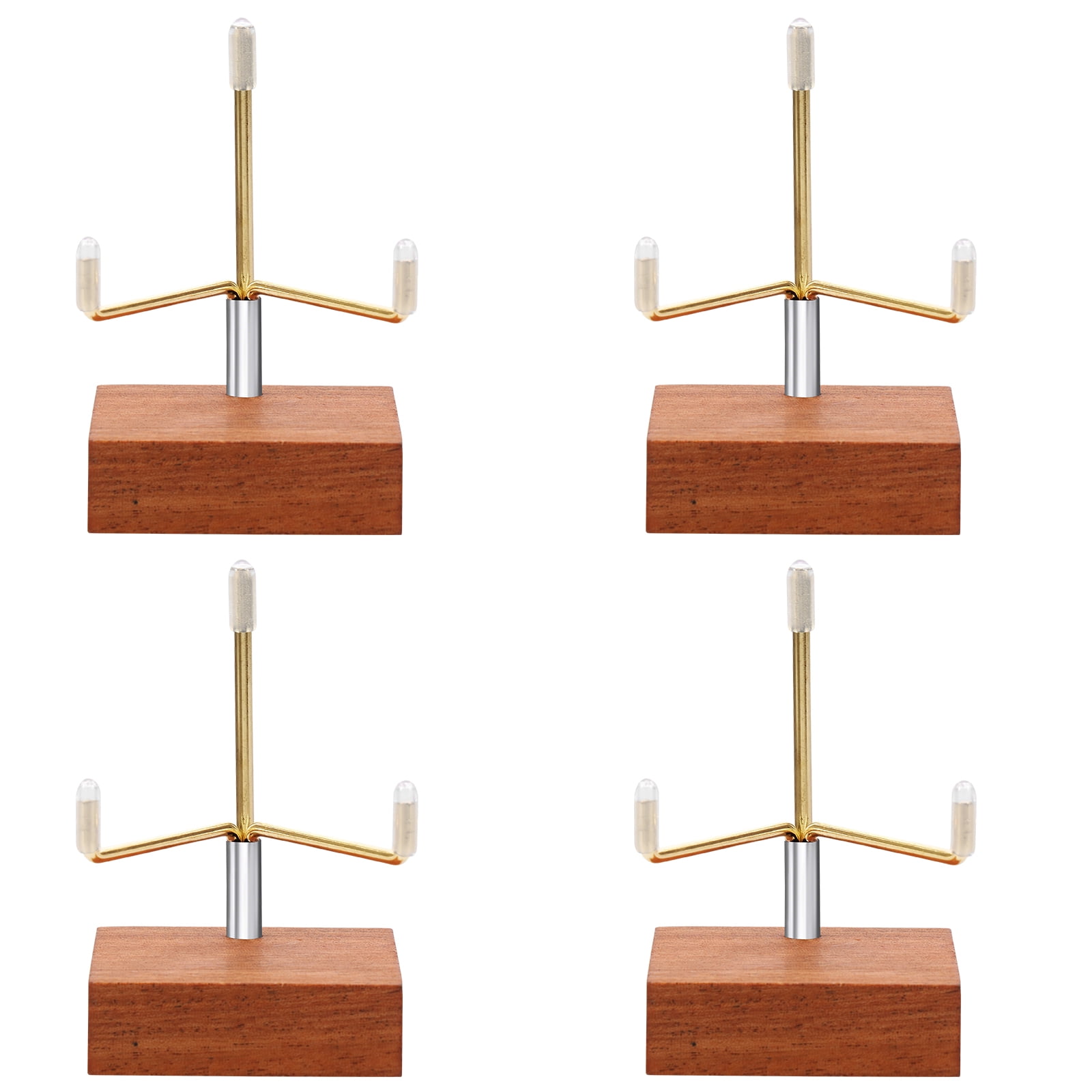 Keyohome 4 Pcs Small Crystal Display Stand with Wood Base and ...