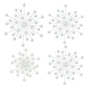 Keyohome 4Pcs Metal Rhinestone Teardrop Wall Decor Assorted Sizes Aesthetic Bling Sunburst Wall Decoration for Living Room Office Bedroom