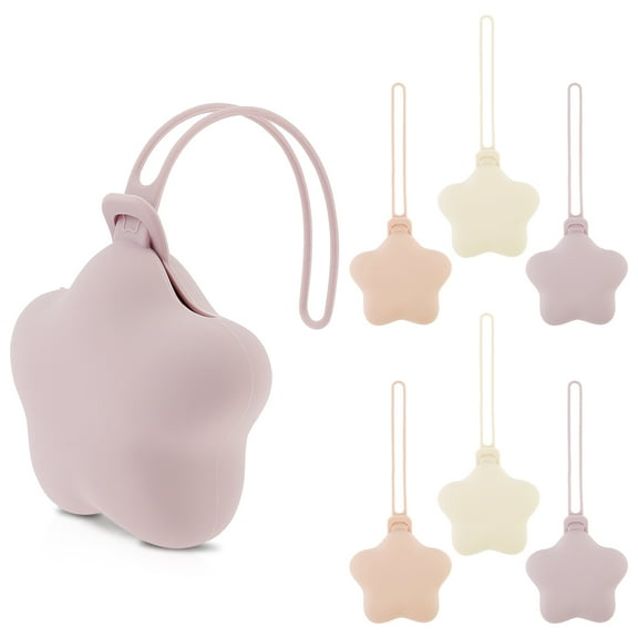 Keyohome 6 Pcs Silicone Pacifier Holder Case Safe and Soft Material Pacifier Pouch Portable Pacifier Case Protective Pacifier Storage Case Easy to Clean for Diaper Bag Stroller