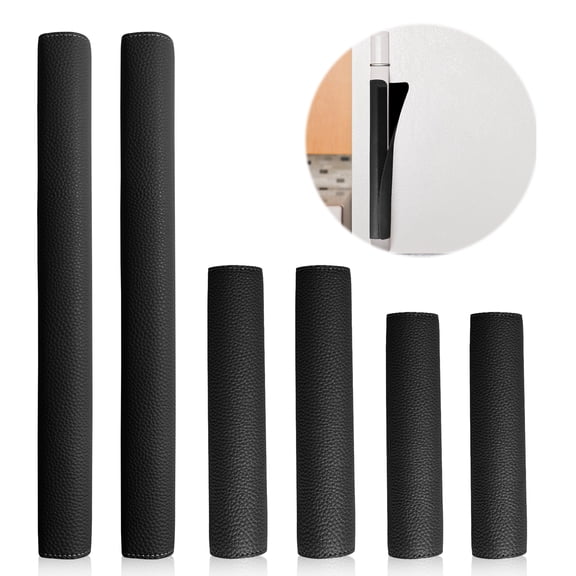 Keyohome 6PCS Anti Slip PU Refrigerator Door Handle Cover for Fridge Oil Proof Appliance Grip Protector Furniture Handle Cover for Cabinet Home Use