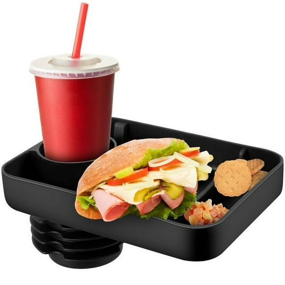 Keyohome Car Seat Snack Tray with Cup Holder Silicone Car Seat Travel Tray Quick Attach Car Seat Travel Holder Plate