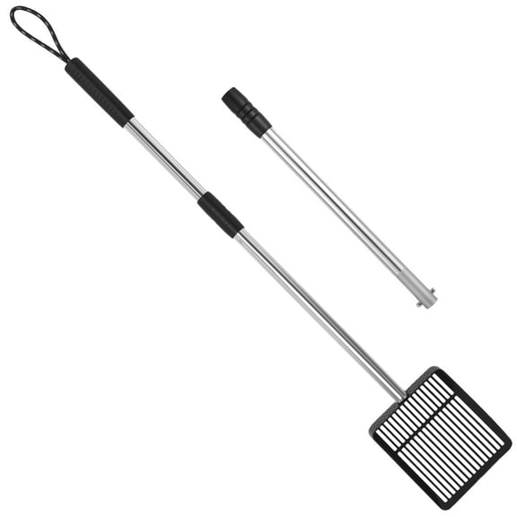 Keyohome Chicken Poop Scooper Stainless Steel Handle Non Stick Detachable Cat Litter Sifter Extendable Long Chicken Cage Children's Beach Shovel