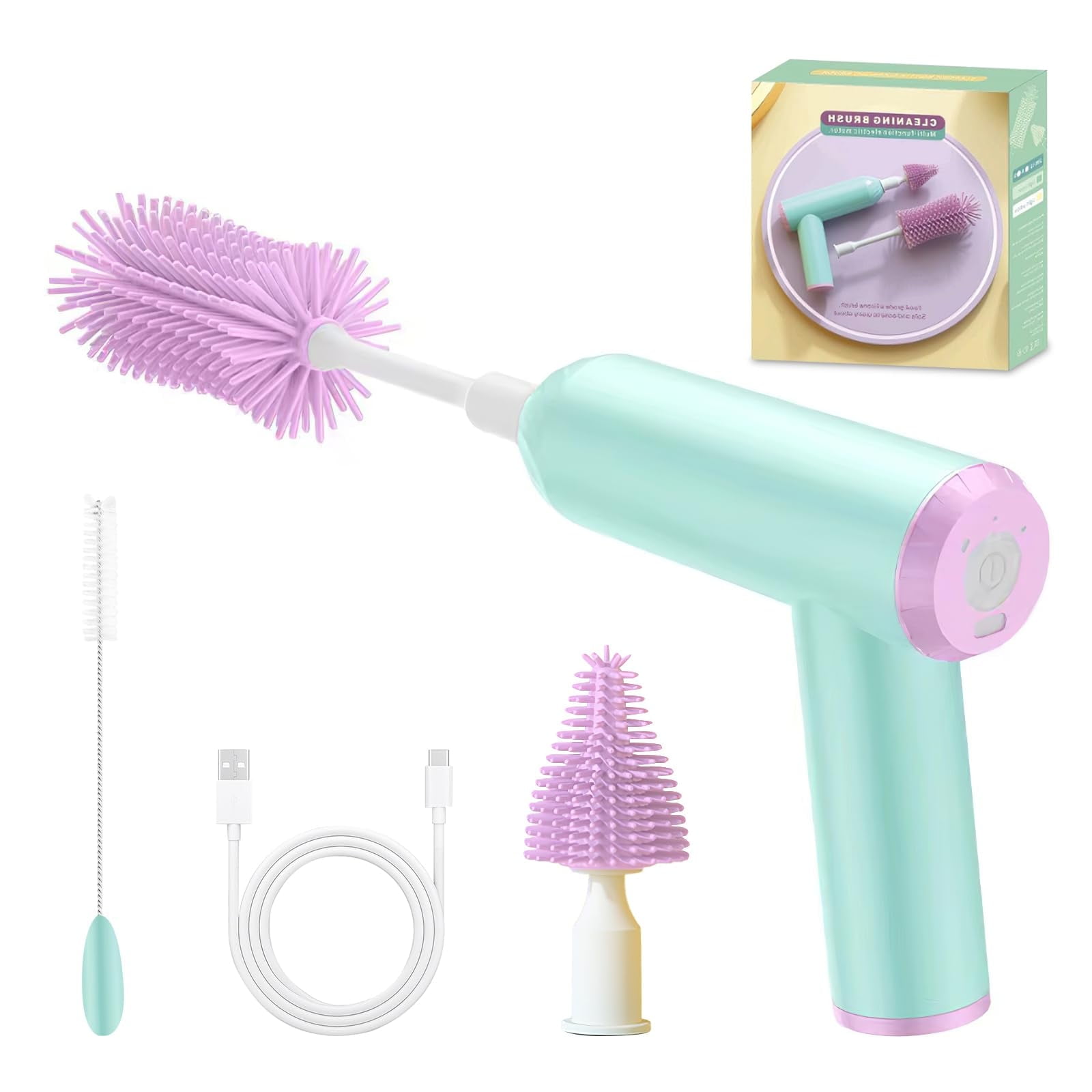 Swiftrans Silicone Bottle Cleaning Brush Kit – 3-Piece Set With Bottle, Straw & Nipple Brush (Hangable, Food Grade)