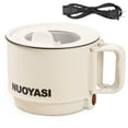 thumbnail image 1 of Keyohome Electric Hot Pot,1.9 Qt Ramen Cooker,Portable Multi-Functional Lazy Pot for Cooking Pasta Egg Soup,450 W Electric Non-Stick Cooker with over-Heating Protection for Dorm,Office,Travel(White), 1 of 10