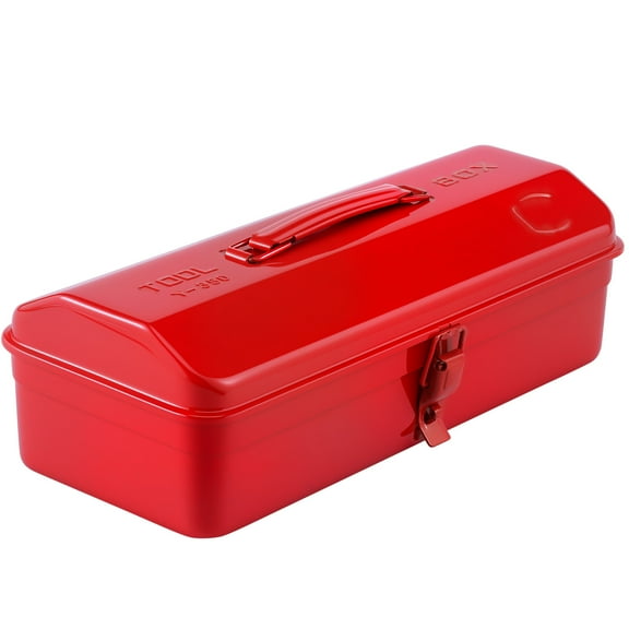 Keyohome Large Metal Tool Storage Box with Handle for Workshop Portable Tool Case with Lid Locking Organiser Box for Hardware Part