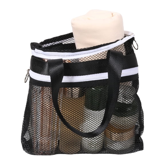 Keyohome Mesh Shower Bag with Zipper and Handles Portable Mesh Shower Caddy Bag Quick Dry Toiletry Tote for Bathroom Gym Travel Camp Beach