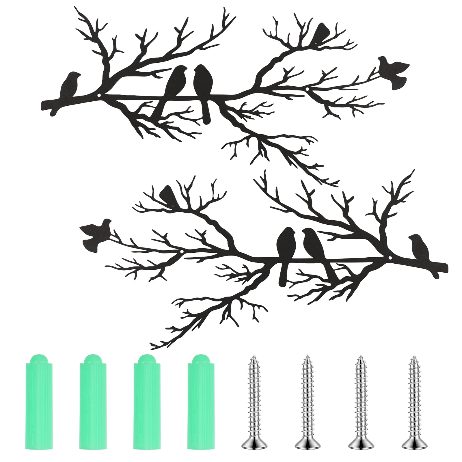 Keyohome Metal Bird Wall Art Decor Birds on The Branch Decor Metal ...