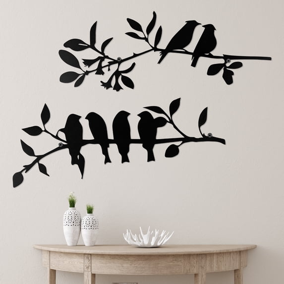 Keyohome Metal Bird Wall Art Decor Birds on The Branch Decor Metal ...