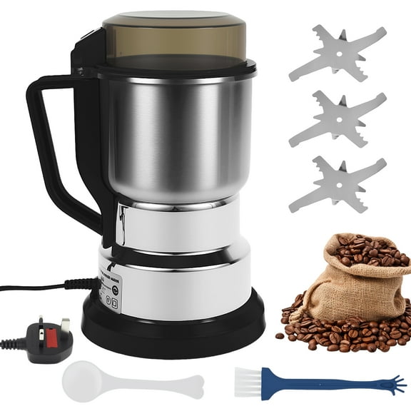 Keyohome Portable Electric Coffee Grinder Adjustable Coffee Bean Grinder with Stainless Steel Blade Spoon and Clean Brush for Home Kitchen Counter