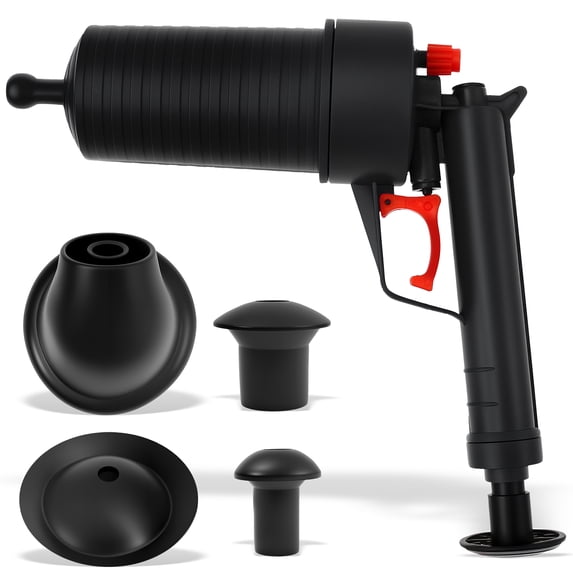Keyohome Toilet Plunger Set with 4 Unclogging Heads Efficient Air Plunger Reusable Toilet Drain Clog Remover Practical Drain Clog Remover Tool for Sink Toilet Bathroom Shower Clogged Pipe