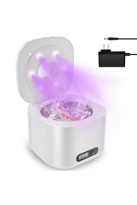 Ultrasonic Retainer Cleaner with LED Display 4 Mode Adjustable Ultrasonic Jewelry Cleaning Machine for Dentures Jewelry