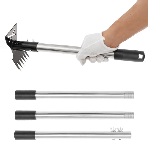 Keyohome Weed Puller Tool Efficient Garden Weeder with Long Handle Multifunctional Weed Remover Tool for Gardening Digging Loosening Soil