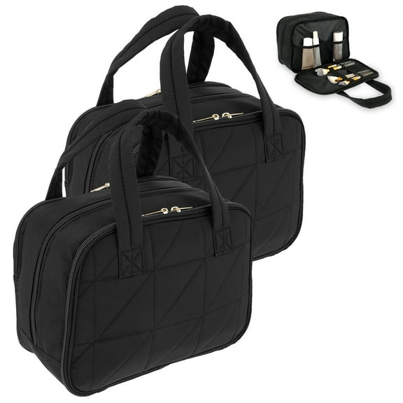 Keyohome Wet Dry Separation Toiletry Bag With Handle Waterproof Two Way Zipper Cosmetic Travel Bag Large Capacity Compartmental Makeup Organizer Bag for Travel Trip